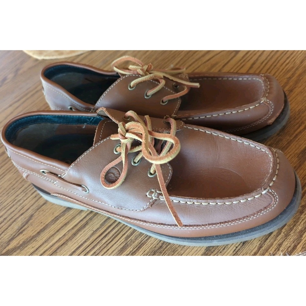 Earth Shoe Mens 13 Leather Brown Boat Loafer Style Hatteras Pre-Owned